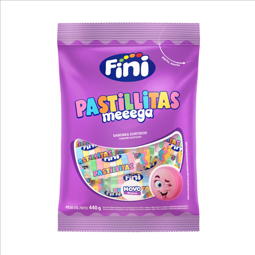 Pastillitas Mega Frutas Sortidas 440g - Fini