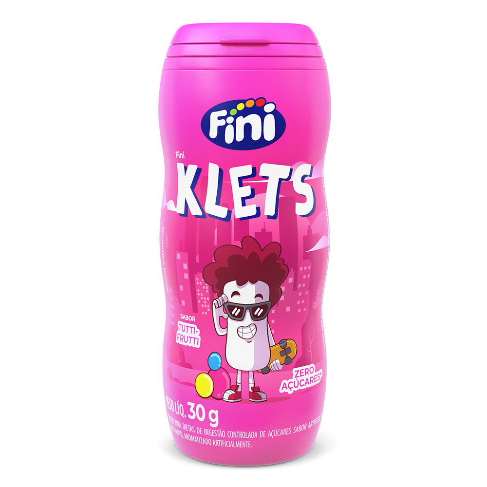Pote de Chiclete Klets Fini Tutti-Frutti 30g