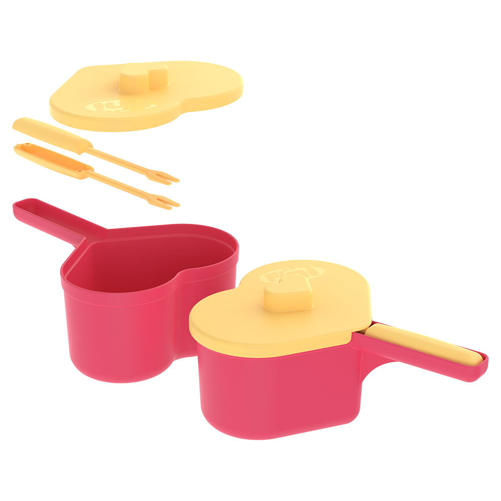 Panelinha de Fondue Rosa e Amarelo Fini