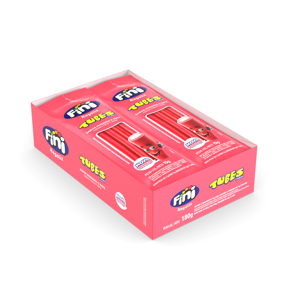 Tubes Morango com 12x15g cada - Fini