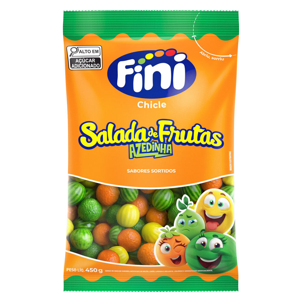 Pacote de Chiclete Fini Salada de Frutas Azedinhas 450g