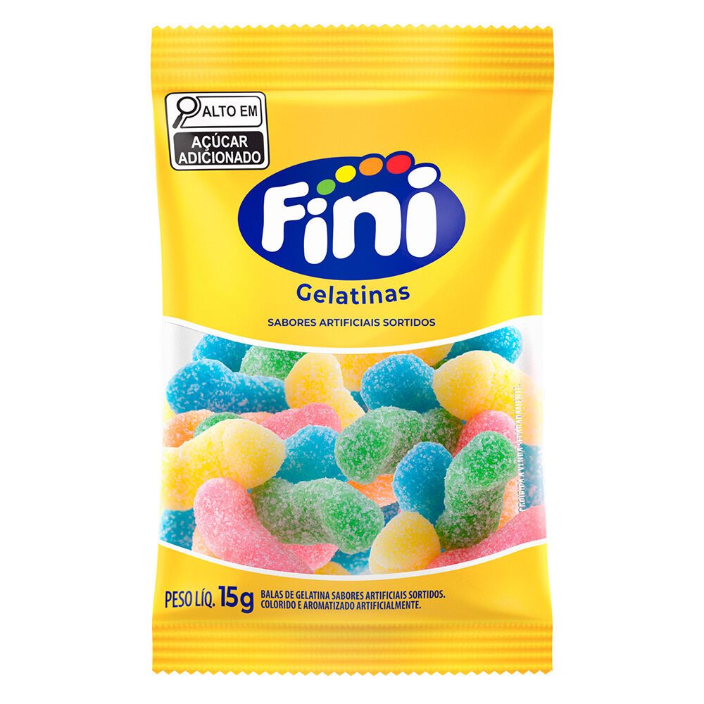Pacote Bala de Gelatina Fini Festa mini minhoca azedinha