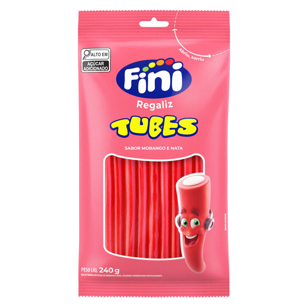 Pacote de Fini Tubes Morango 240g