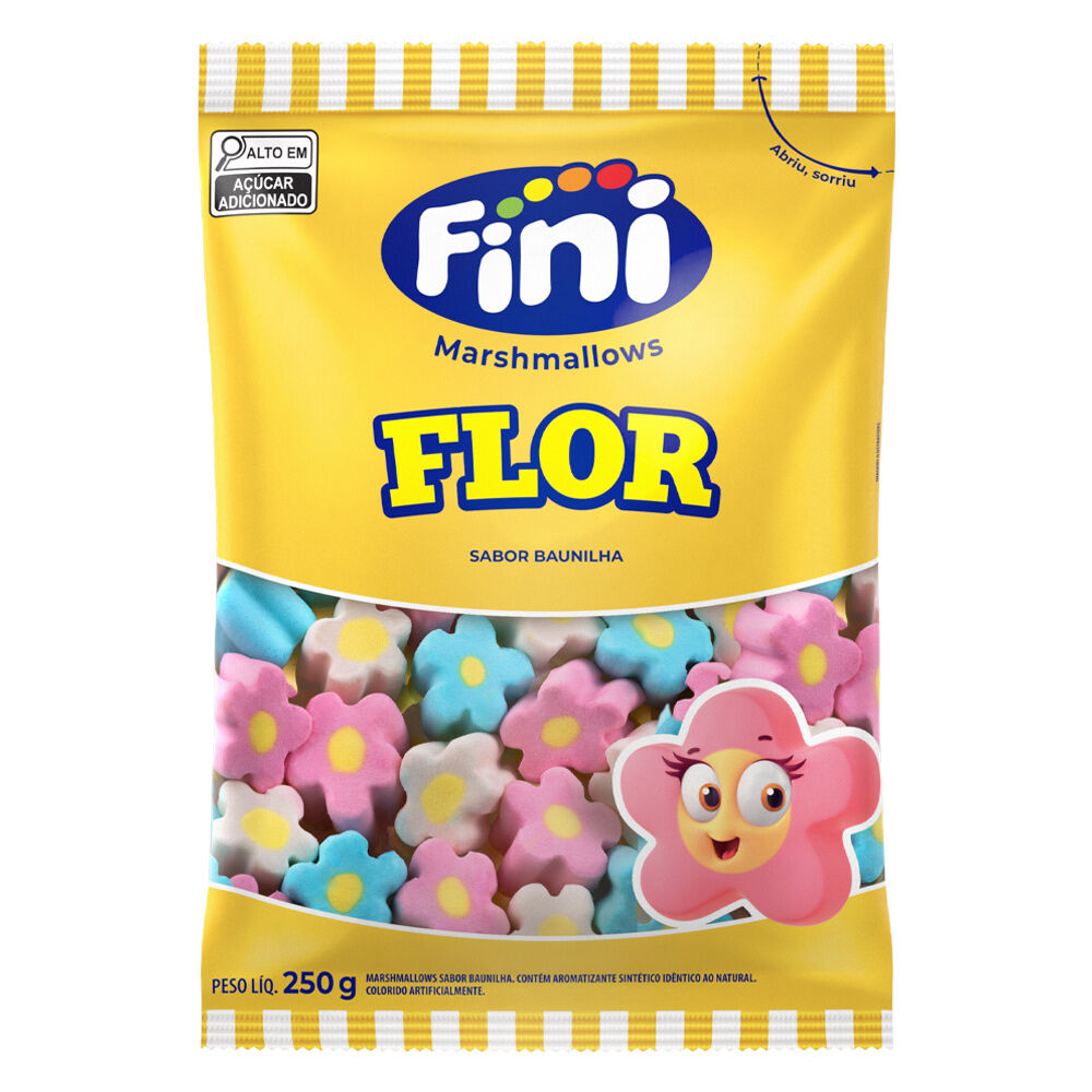 Pacote Fini Marshmallow Marsh Flor 250g Baunilha