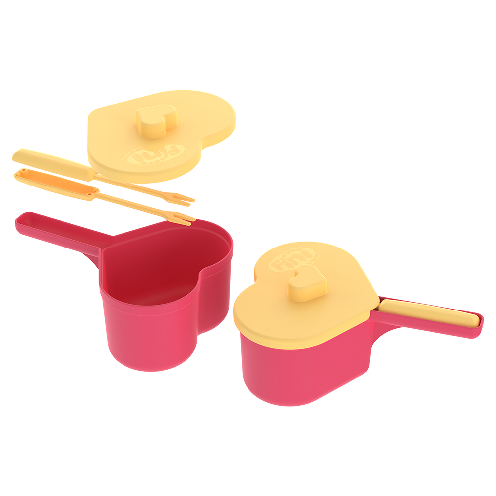 Panelinha de Fondue Rosa e Amarelo Fini