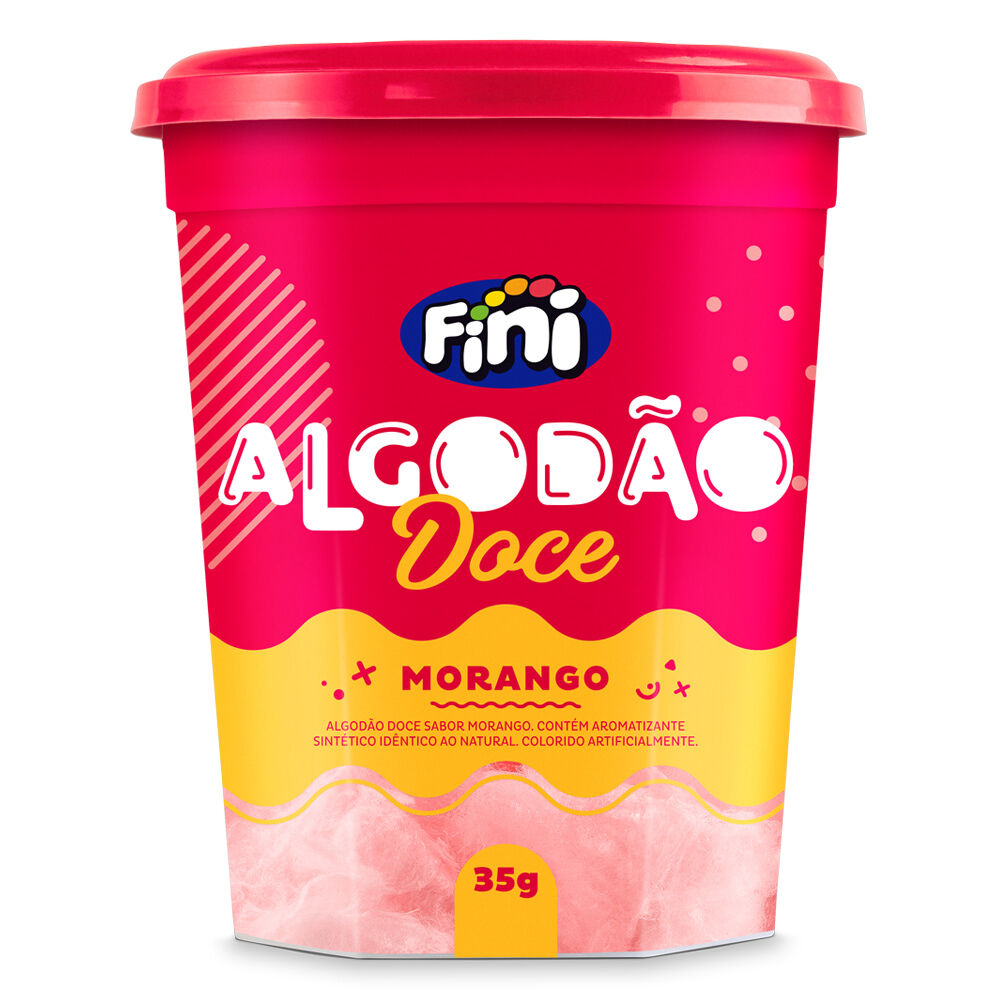 Algod&atilde;o Doce Morango 35g - Fini