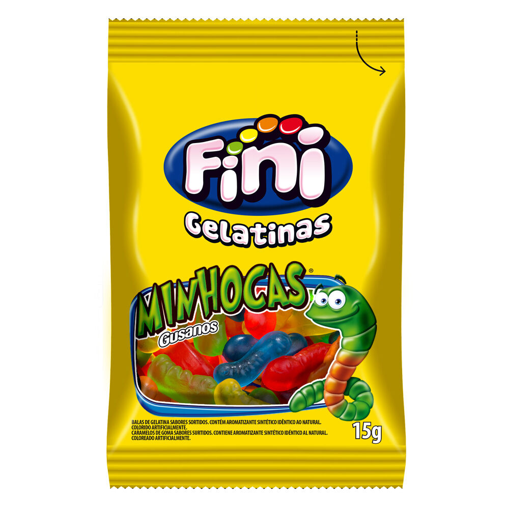 Mini Minhocas com 12x15g cada - Fini