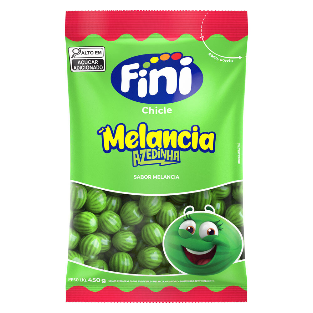 Pacote Chiclete Fini de Mel&acirc;ncia Azedinha 450g 