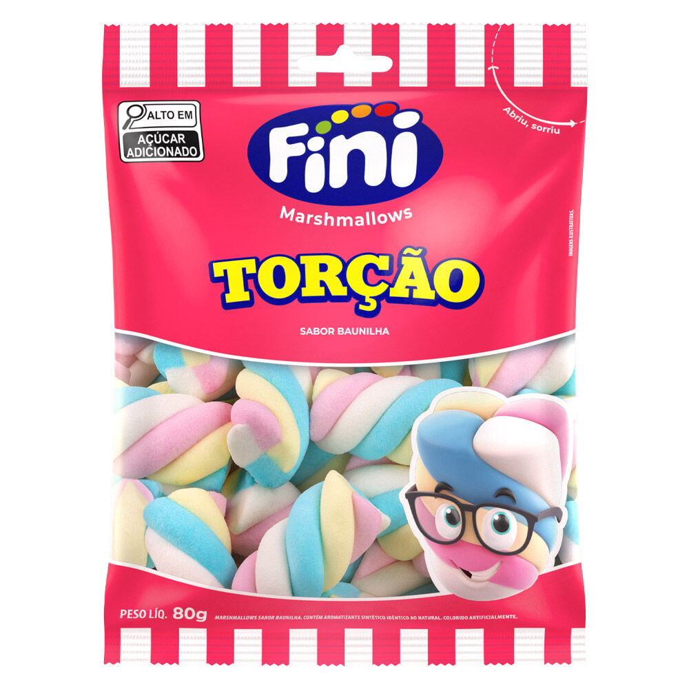 Pacote Fini Marshmallow Marsh Tor&ccedil;&atilde;o Baunilha 80g