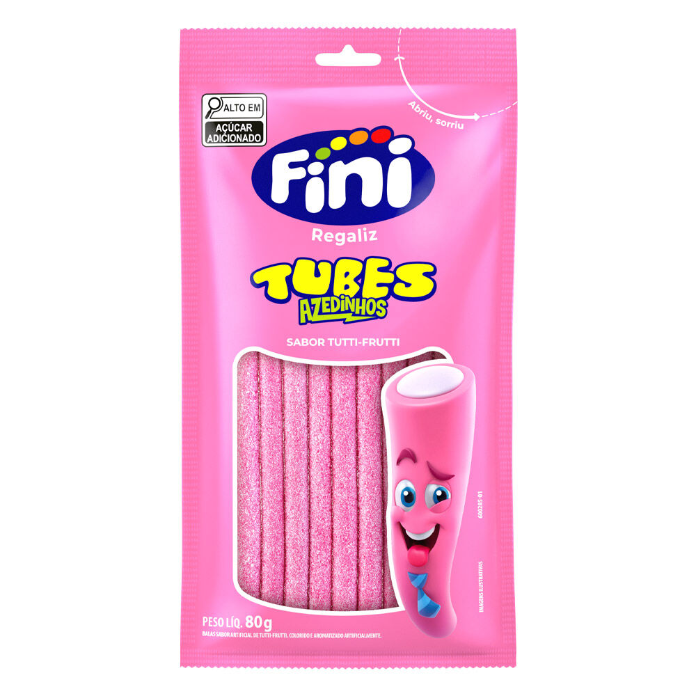 Pacote Fini Tubes Azedinho Tuti Frutti  80g