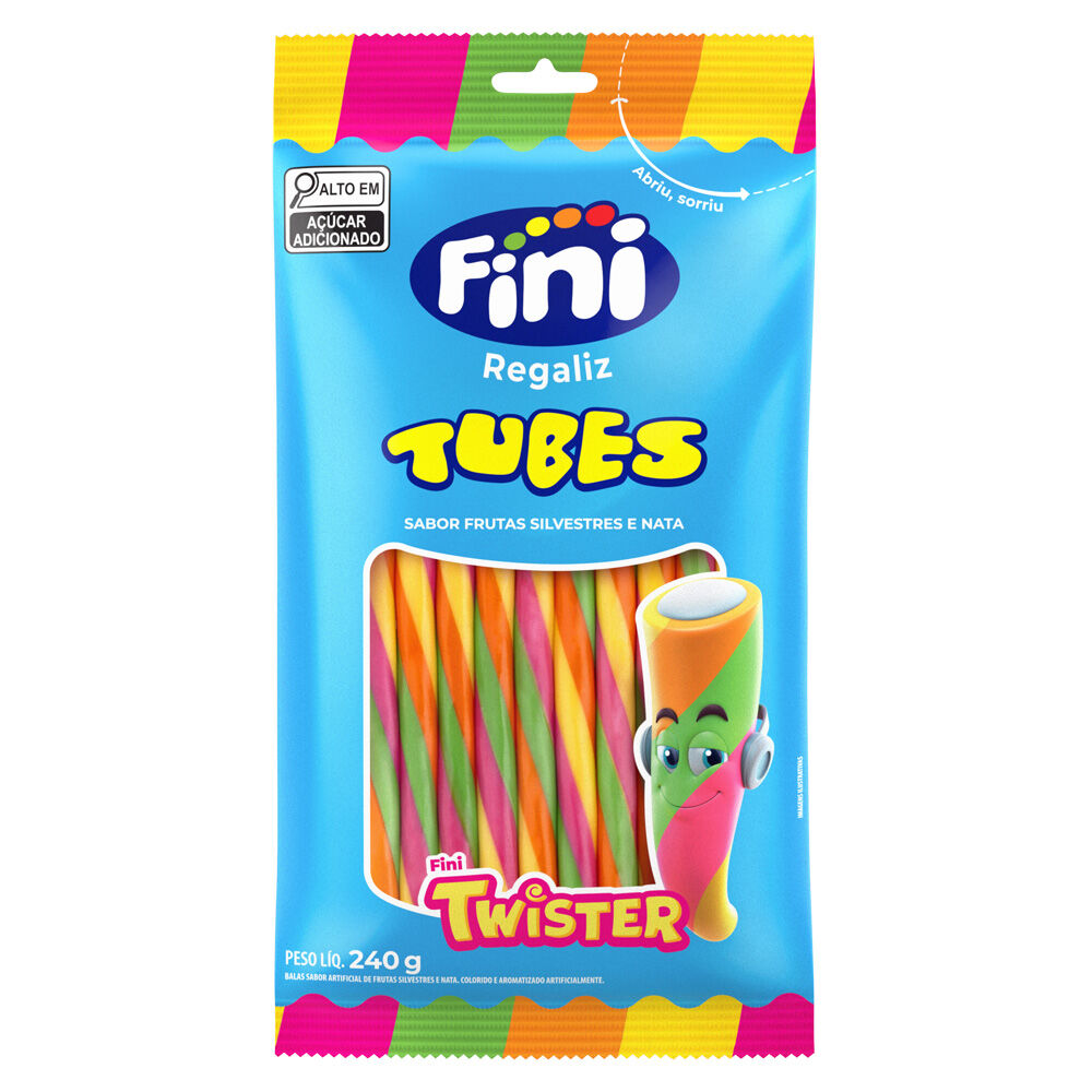 Pacote Fini Tubes Twister Frutas Silvestres 240g