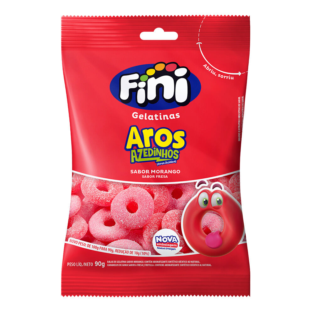 Aros de Morango Azedinhos 90g - Fini