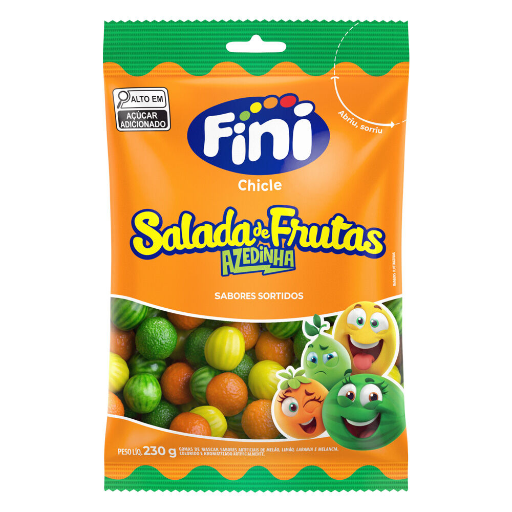 Pacote de Chiclete Salada de Frutas Azedinhas 230g