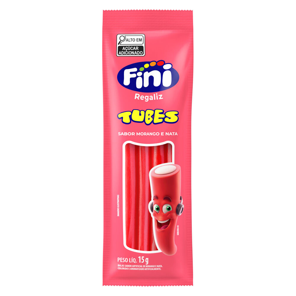 Pacote Fini Tubes Morango 15g