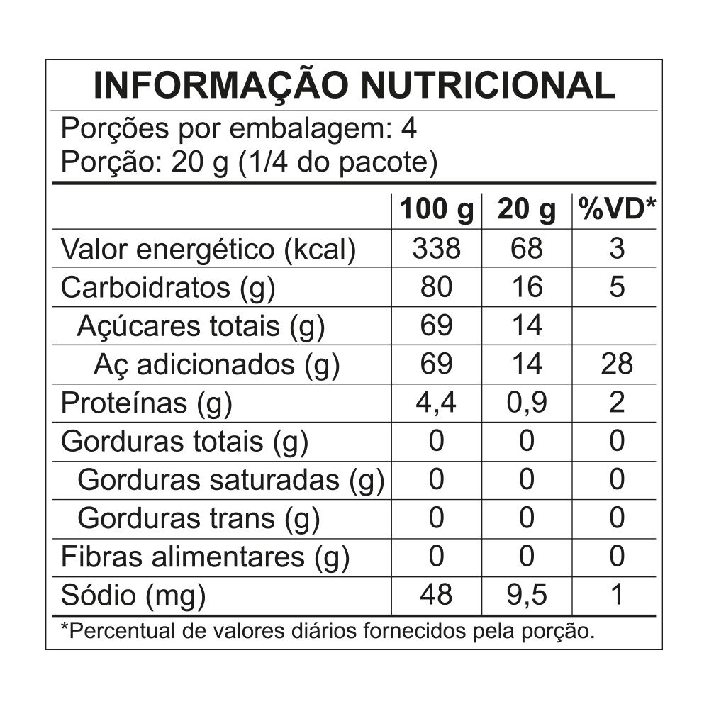 Tabela Nutricional Fini Marshmallow Marsh Maria Mole