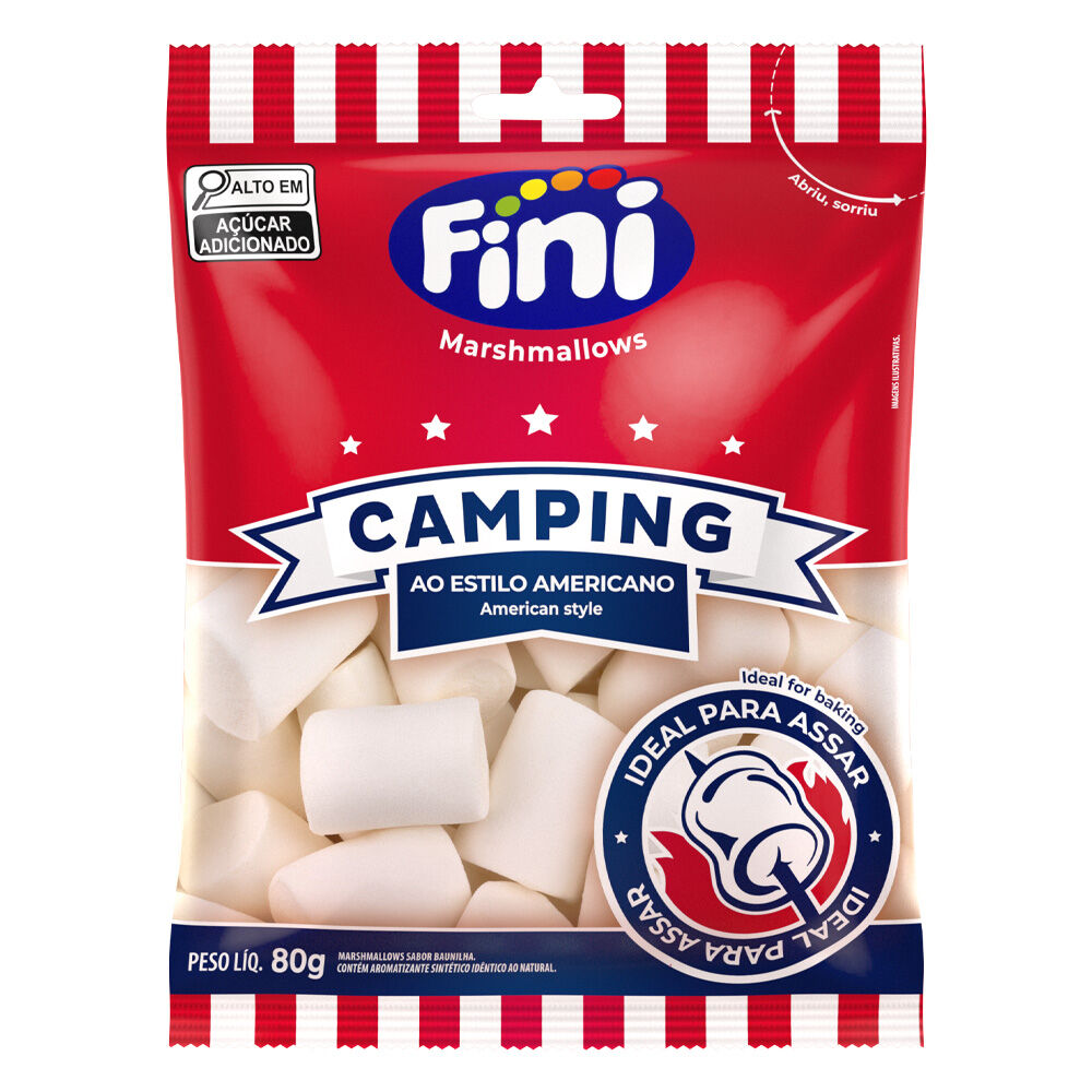 Pacote de Marshmallow Camping Fini 80g para Assar