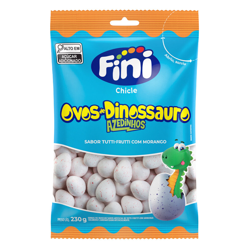 Pacote de Chiclete Ovos de Dinossauro Azedinho 230g