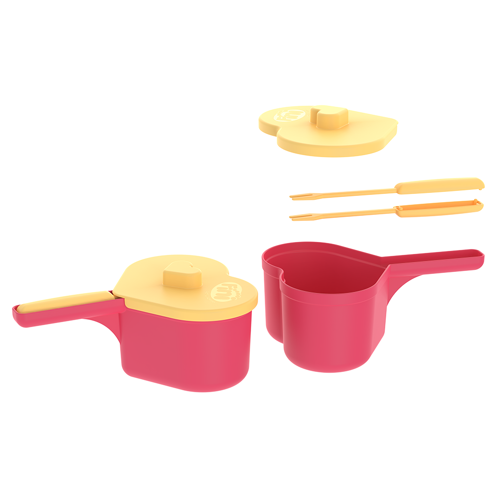 Panelinha de Fondue Rosa e Amarelo Fini