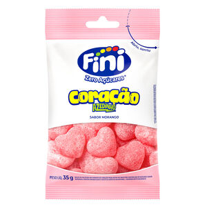 Coracao Morango Azedinho Zero Acucares 35g - Fini