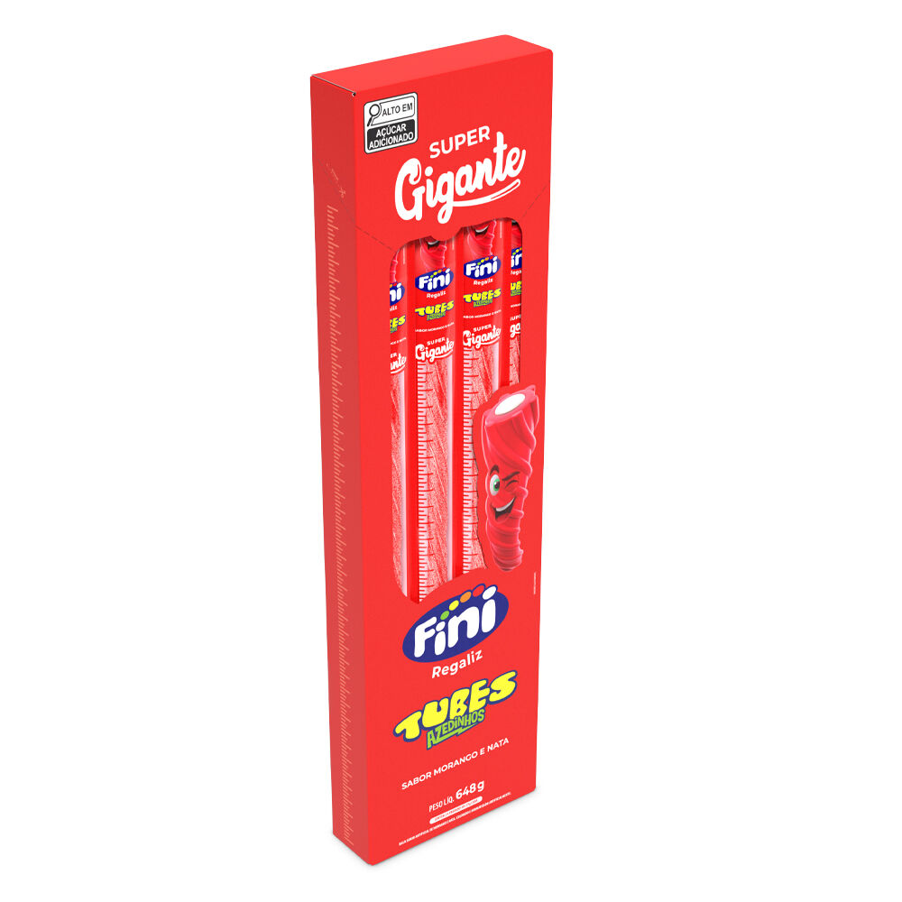 Fini Tubes Morango Azedinho Caixa 24 Unidades de 27g 
