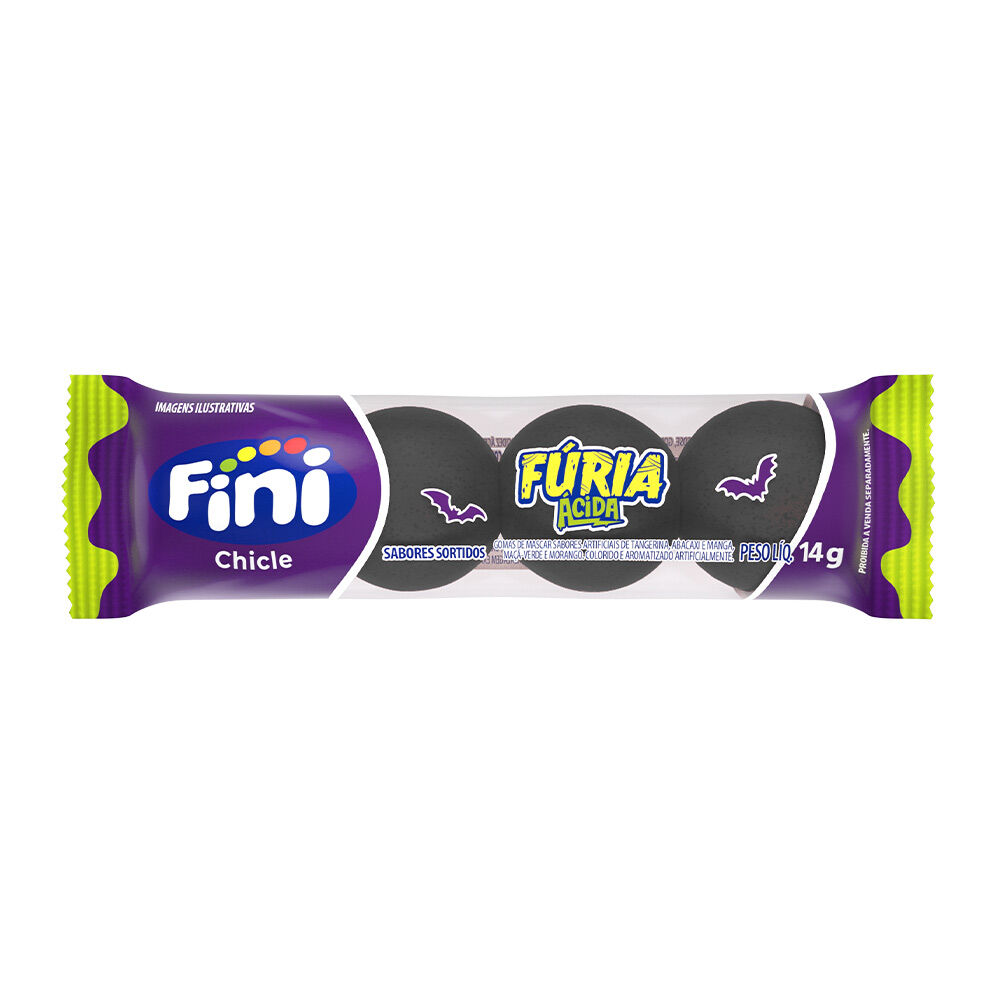 Pacote unit&aacute;rio Chiclete Fini F&uacute;ria &Aacute;cida 140g 