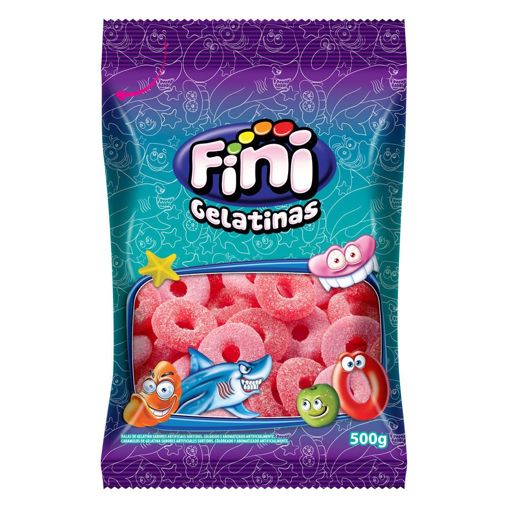 Aros de Morango Azedinhos 500g - Fini